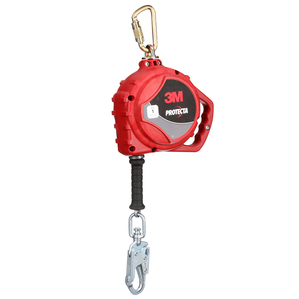 3M Protecta Self-Retracting Lifeline, Stainless Steel Cable, Steel Swivel Snap Hook, 33ft., Class 1, ANSI from GME Supply